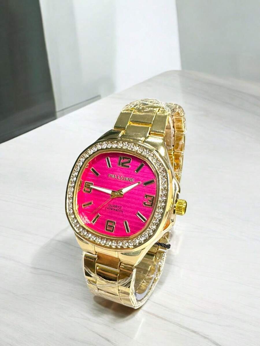 Pallyjane Waterproof Women's Watch Square Shine Fashion Women's Watch P34 - Hot Pink - View 1