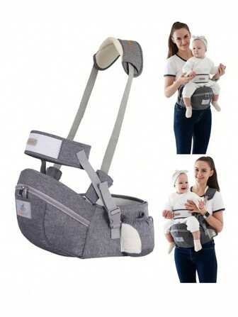 1件装多功能灰色婴儿背带便携式婴儿腰椅