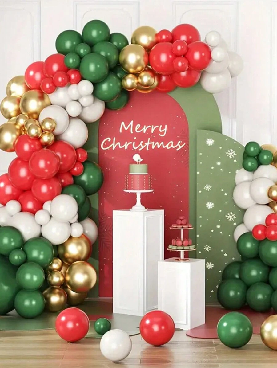 Mtrong Te 139 Cái/Bộ Bóng Bay Trang Trí Giáng Sinh Vui Vẻ Chủ Đề Năm Mới Tiệc Sinh Nhật Bóng Bay Cao Su - Nhiều màu - Xem 1