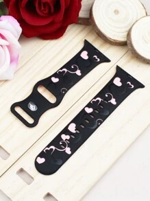 1 PC Compatible With Apple Watch Strap Women Engraved Cute Butterfly Pattern Strap Fashion Soft Sports Silicone Strap Compatible With Apple Watch 38/40/41/42/44/41/45/46/49MM Rivet Buckle Strap Compatible With Apple Watch Series Ultra/10/9/8/7/6/SE/5/4/3 Replacement Strap No Fading Butterfly Element Fashion Strap