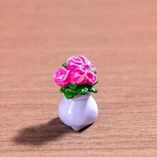 1 pieza Conjunto de figuras en miniatura de macetas de flores, arreglos florales de resina elaborados, versátiles para exhibición en interiores, decoración de jardín y mesa, sin electricidad necesaria - flores surtidas en varias macetas, excelente regalo
