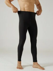 1pc Men's Thermal Pants, Thermal Lined , Suitable For Winter Use - Black - View 3