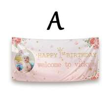 1pc,Custom Personalized Happy Birthday Banners, Custom Photo Birthday Banners, Custom Birthday Banners, Custom Party Decorations, Birthday Gifts For Friends - White - View 8