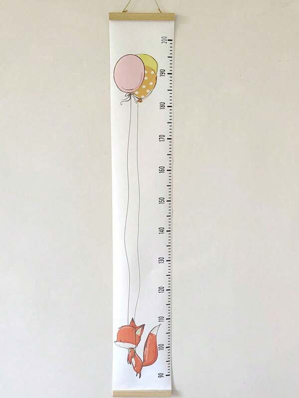 1pc Nordic Animal Balloon Series Children's Growth Record Canvas Height Chart, Thickened, For 5-7-18 Years Old Kids, Baby Nursery Room Wall Decor Baby Shower Family Decorations Gifts