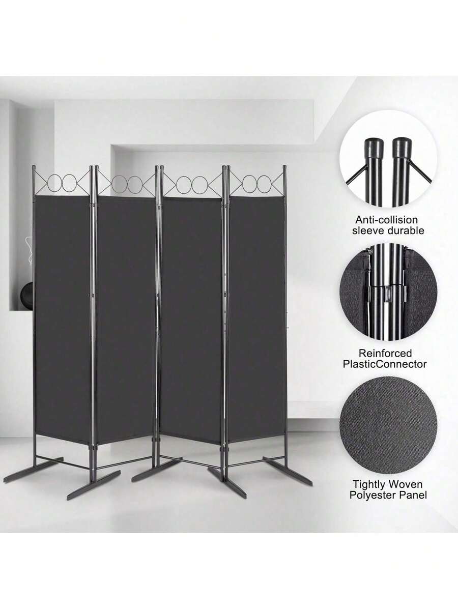 Room Divider 4 Panels 6FT Room Divider Wall Folding Privacy Screens