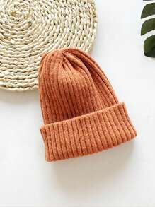 1pc Solid Color Mohair Knit Beanie, Outdoor Street Wear Cold-Proof Knit Hat, Casual Versatile Winter Warm Cap Suitable For Daily Commute