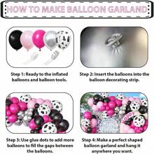 Bộ 123 quả bóng bay cao su màu hồng và đen hình con bò Bộ vòng cung bóng bay in hình con bò Bộ vòng cung bóng bay với bóng bay bạc kim loại Bóng bay màu hồng nhạt, Trang trí sinh nhật trang trại cao bồi Bóng bay theo chủ đề phương Tây - Màu Hồng Tươi - Xem 6