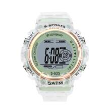 Relógio De Moda Senhoras Digital Feminino Esportivo Luminoso Eletrônicos Led Infantil - Verde - Visão 1