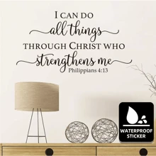 1 peça de adesivos da Bíblia Werse, adesivos de parede inspiradores, decoração de arte de parede, adesivos de decalque à prova d'água, para decoração de casa, decoração de sala de estar, sala de estar