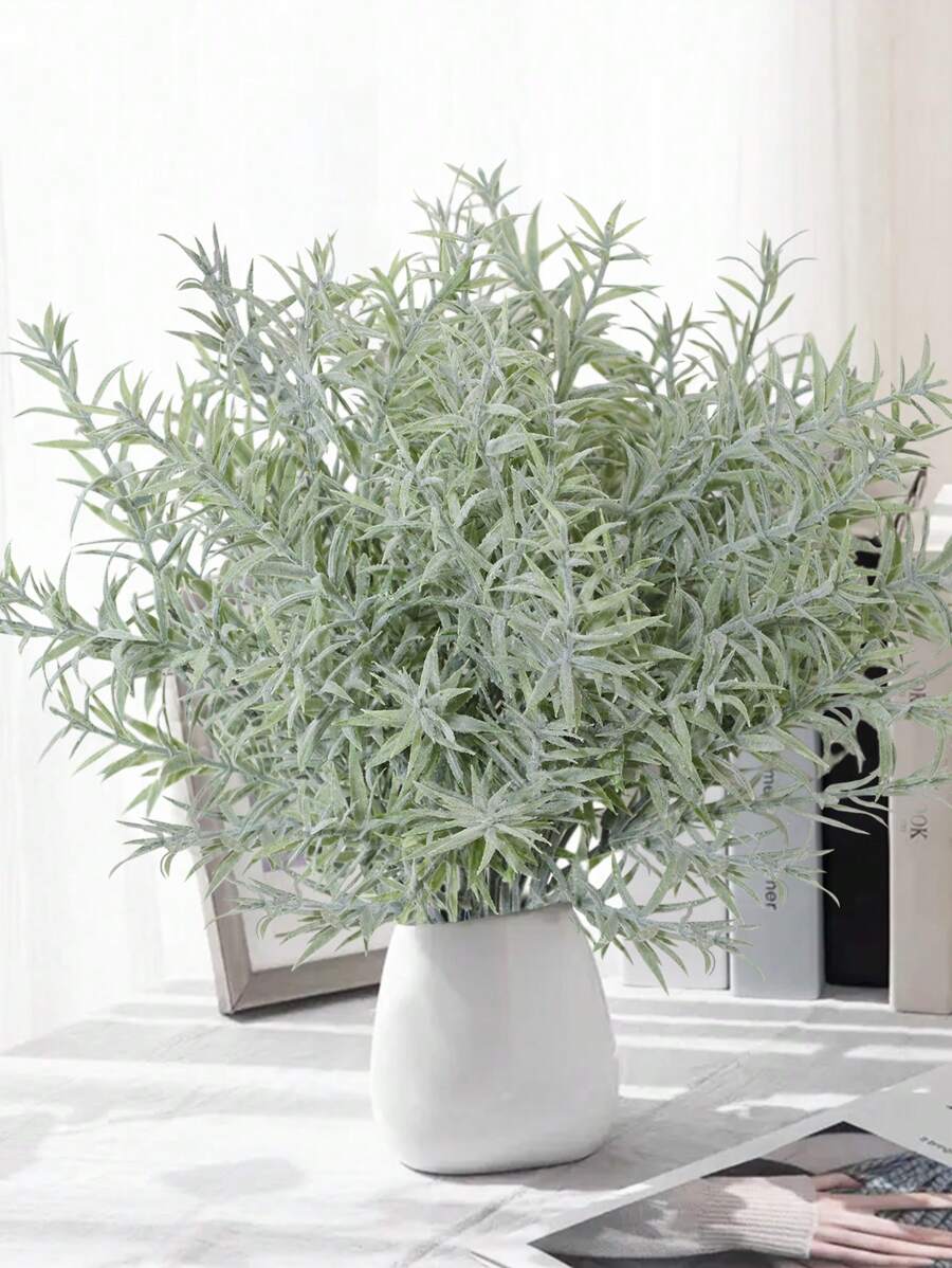 1 件人造草束，PE 材料，6 茎蒲苇，假植物，39 厘米/15.3 英寸，20 厘米/7.8 英寸，人造花，人造植物，假植物，房间，书桌，花园装饰，房间装饰，桌面装饰，礼物，母亲节装饰，家居装饰，花园装饰，学校宿舍办公室装饰，生日派对装饰，适用于酒店、餐厅、客厅、卧室、婚礼、派对、厨房装饰 - 綠色 - 查看 1