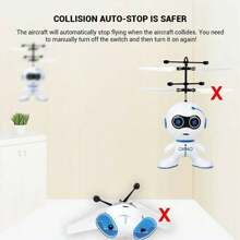 RC Flying Robot Toy Mini Drone For Kids 5-12 – Induction Drone For Boys Girls, Indoor Outdoor Games Birthday Gift - 白色 - 查看 4