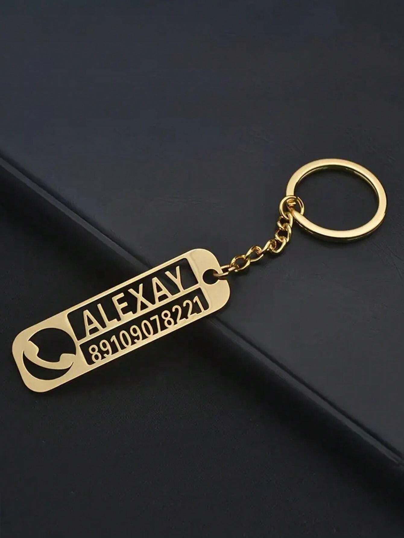 Creative Fashion Number Plate Name Keychain, Custom Fashion Jewelry