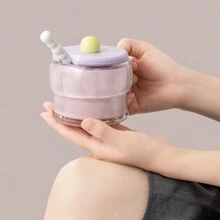 1 件高品质透明玻璃杯，多功能，适用于咖啡、早餐，带盖、吸管和手柄 - 彩色 - 查看 5