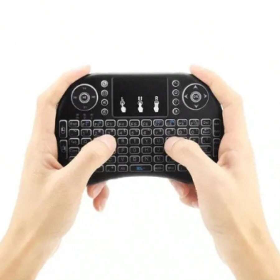 Mini Wireless Keyboard Smart Tv Touch Pad With Lighting - Black - View 1