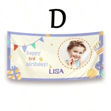 1pc,Custom Personalized Happy Birthday Banners, Custom Photo Birthday Banners, Custom Birthday Banners, Custom Party Decorations, Birthday Gifts For Friends - White - View 9