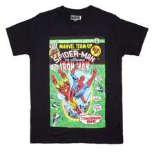 SPIDERMAN And The Invincible Iron Man Marvel Comic Cover T-Shirt - 黑色 - 查看 1