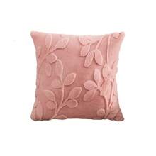 1pc Plush Embossed Decorative Cushion Cover, Simple Square Pillow Case Suitable For Living Room/Bedroom Use All Seasons (Without Filling)