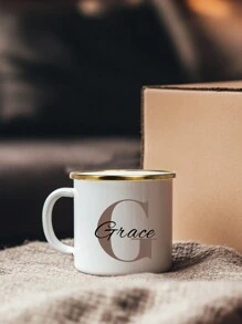 1 szt. 350 ml spersonalizowany ceramiczny kubek z imieniem, emaliowany kubek z możliwością personalizacji imieniem, DIY kubek na wodę, sok, mleko, mrożoną kawę - prezent dla przyjaciół, rodziców, kolegów z klasy, dekoracja świąteczna łatwa do czyszczenia, wykwintny, wysokiej jakości niestandardowy, spersonalizowany, wyjątkowy idealny prezent dla niej, chłopaka, dziewczyny, taty, mamy, rodziny, przyjaciół, syna, córki, uczniów szkół