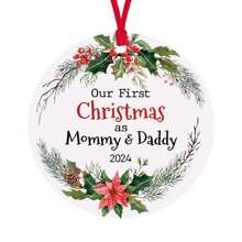 1 件精美亚克力先生和夫人第一个圣诞节装饰品 2024 - 为新婚夫妇设计的独特婚礼挂饰，纪念我们的第一个结婚圣诞节，珍贵的纪念品和浪漫的礼物创意 - 白色 - 查看 14