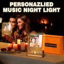 男朋友生日礼物创意 1 件定制照片夜灯牌匾个性化 Spotify 牌匾、带图片的定制歌曲牌匾、Spotify 夜灯、送给女朋友的定制礼物、Spotify 专辑封面海报周年纪念日、送给他/她、妻子、丈夫、朋友、女朋友、男朋友的最佳礼物 冬夜礼物 开学冬季礼物创意男孩女孩情人节 - 彩色 - 查看 6