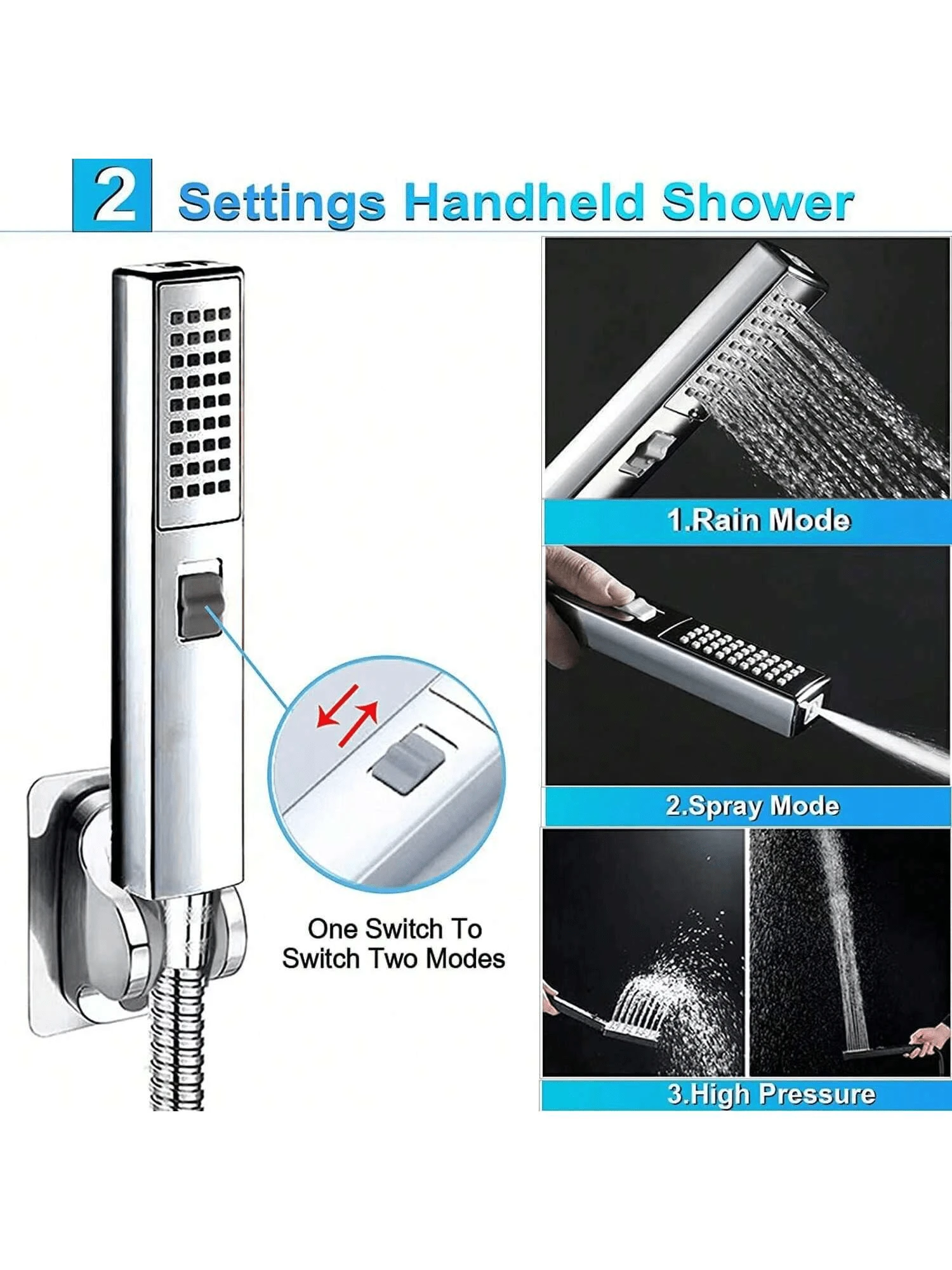 Shower Head Combo,8 Inch High Pressure Rain Shower Head With 11 Inch