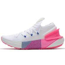 Under Armour 女鞋，缓震透气休闲运动鞋，耐穿有氧跑步鞋 - 白色/白色/粉紅色 - 查看 7