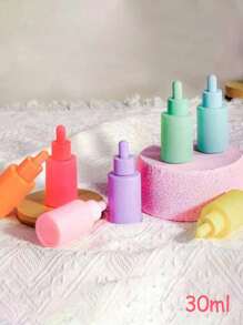 30ml 平肩玻璃，马卡龙色精油瓶，滴管瓶空可再填充磨砂精华精油瓶带玻璃吸管用于化妆品、旅行容器、便携且节省空间、日常携带、户外旅行、家庭使用﻿ - 彩色 - 查看 1