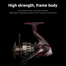 NYAYEO HE500-HE7000 Ultra-Light Metal Spinning Reel For Saltwater & Freshwater Fishing - Smooth, High-Speed 5.2:1 Gear Ratio, Durable Frame, Easy Cast Design - Black/Golden