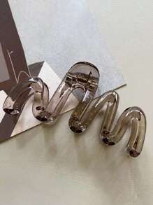 2 件优质波浪发夹，大号弹性发夹，适合发髻，女士发饰 - 混色2件套裝 - 查看 5