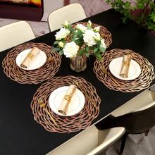 1pc/2pcs/4pcs/6pcs/8pcs Perforated Rose Gold Foil PVC Heat Insulation Non-Slip Mat, For Hotel & Restaurant Decor - Hollow Rose Placemat - View 8
