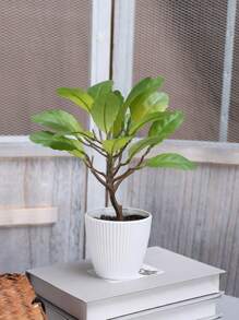 1 件装仿真绿叶盆栽家居客厅花园阳台浴室派对装饰 - 彩色 - 查看 11