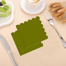 25 chiếc/gói, khăn ăn hình quạt ren nhiều màu, kích thước 5x5 inch, khăn ăn hình quạt đựng đồ uống cocktail cho bữa tối và đám cưới, tiệc kỷ niệm ngày cưới, tiệc sinh nhật - A - Xem 11