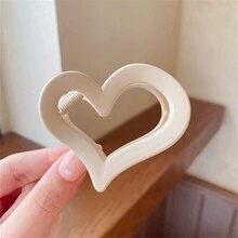 1 件/2 件小号经典棕色百搭风格心形亚克力发夹，优雅时尚的女士发饰，适合日常生活、聚会、休闲、工作、旅行、洗漱、化妆 - 彩色 - 查看 7