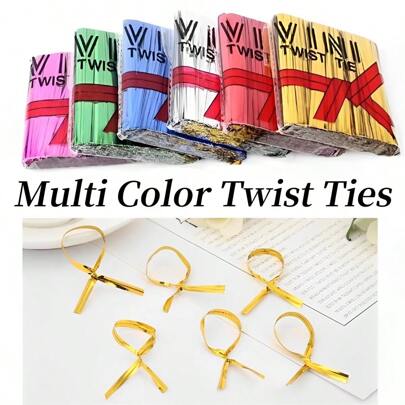 800 Pcs Metallic Twist Ties 6 Colors Twist Tie 6/8/10/12/15/20 Cm Colorful Metallic Twist Ties, Ties Twist Ties For Bags Foil Twist Ties Bag Ties Colorful Twist Ties For Party Gift Wrapping Bags Cellophane Treat Bags Metallic Twist Ties, Colors For Bakery Ties, Goodie Bags Ties
