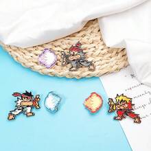 带有经典卡通图案的时尚多功能动漫别针，用于包包和衣服的合金胸针 - 彩色 - 查看 3