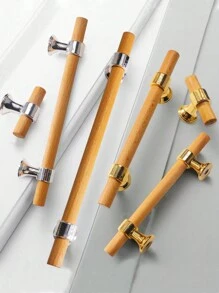 1 tay nắm kéo ngăn kéo bằng gỗ kiểu Mỹ, thích hợp cho tủ, tủ bếp, tủ giày, cửa ra vào, đồ nội thất bằng gỗ, tủ đựng đồ dùng nhà bếp, cửa tủ Tatami, làm bằng gỗ óc chó tự nhiên, tay nắm cửa, bao gồm vít - Nhiều màu - Xem 1
