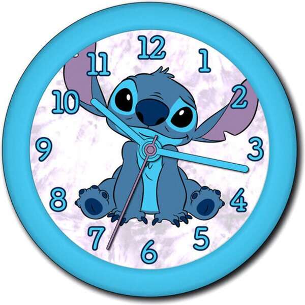 Lilo Y Stitch Relógio de parede educacional e divertido do ponto da Disney | Relógio de brinquedo interativo para crianças | Design colorido com funções de aprendizagem