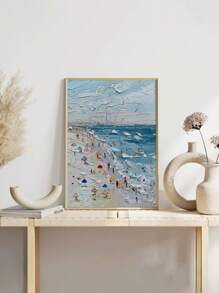 1PC Charming Ocean Beach & Sun Umbrella Canvas Art Print - Waterproof Wall Decor For Living Room, Bedroom, Bathroom, Kitchen, Bar - Perfect Gift,UnframedUnframed
