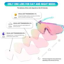 KAPVOE New Pink Photochromic Cycling Glasses MTB Bicycle Riding Glasses Men Women Running Eyeglasses Outdoor Sport Hiking Travel Golf Fashion Glasses Accessories Bicycle Night Riding Glasses - Multicolor - View 8