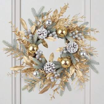 20-Inch Classic Christmas Wreath With Artificial Pinecones And Berries - Perfect For Farmhouse Holiday Decor Best Gifts Birthday Home Decor Christmas Decorations Room Decor Winter Christmas Decorations Home Christmas Gifts Christmas Decor