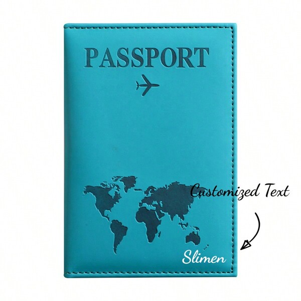 1 Stück personalisierte Reiseaccessoires, beliebter einfarbiger Passportschutz aus PU-Leder, Passportclip, Flugticketclip, Passport