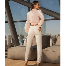Women's High Waist Skinny Pants - Màu be - Xem 3