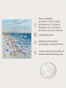 1PC Charming Ocean Beach & Sun Umbrella Canvas Art Print - Waterproof Wall Decor For Living Room, Bedroom, Bathroom, Kitchen, Bar - Perfect Gift,UnframedUnframed