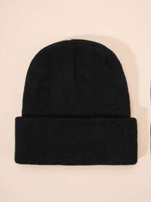 1 件婴儿纯色针织帽，Y2K 风格，儿童户外防寒休闲百搭冬帽，适合日常通勤 - 純色 - 查看 21