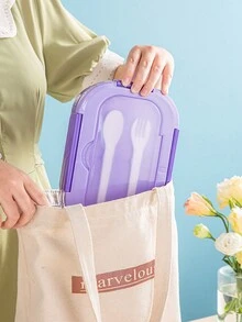 Hộp đựng cơm trưa Bento vuông 1 ngăn - Thiết kế chống rò rỉ an toàn, dễ rửa bằng tay, đầy đủ đồ dùng nhà bếp, giải pháp lưu trữ và sắp xếp lý tưởng - Nhiều màu - Xem 5