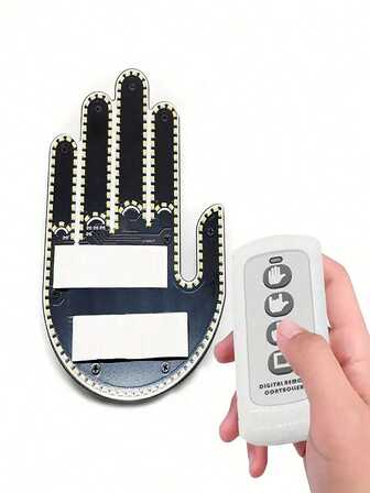 Luz LED creativa para coche con gesto gracioso del dedo medio, luz LED ámbar de advertencia trasera para parabrisas trasero del coche DIY, luz de señal de interior para automóvil SUV