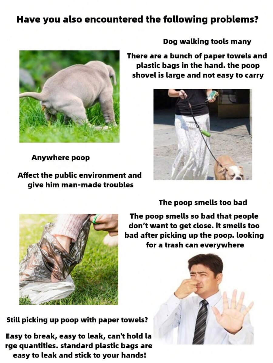 60pcs/5rolls Pet Waste Disposal Bags, Dog Cat Poop Bag, Portable