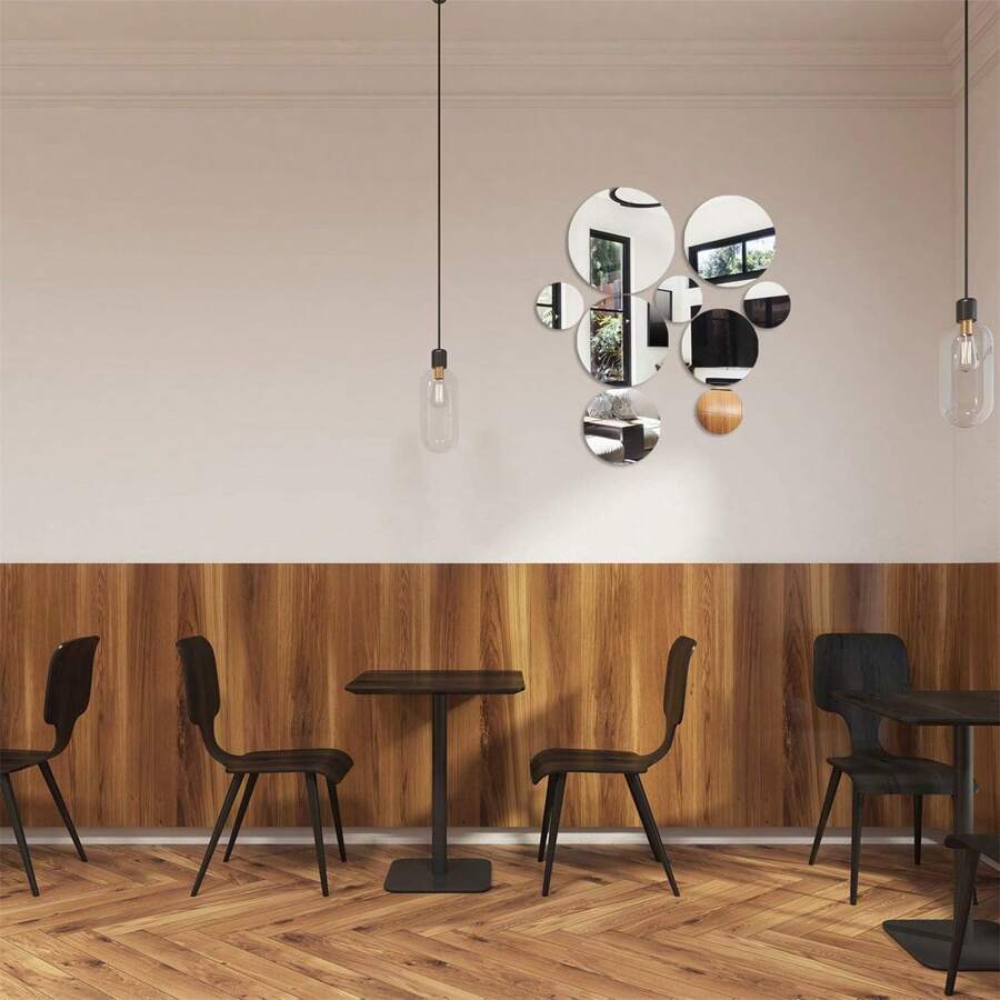 64 Pieces Mirror Wall Stickers Removable Acrylic Mirror Setting