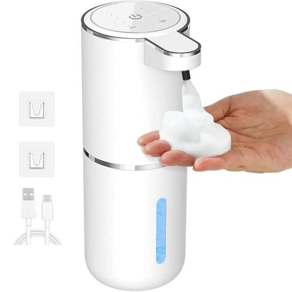 Halloween & Christmas Must-Have, New Auto Sensor Soap Dispenser, Crossborder Liquid Hand Soap, Wall-Mountable Electric Foam Hand Wash For Kids, Fashionable Design, USB Charging, 380ml/400ml Capacity, 4-Gear Adjustable Foaming And Output, 0.25s Response Time, Suitable For Restaurants, Schools, Homes, Public Areas, Kitchens, Bathrooms Home Bathroom Decor Fall Decor Back To School