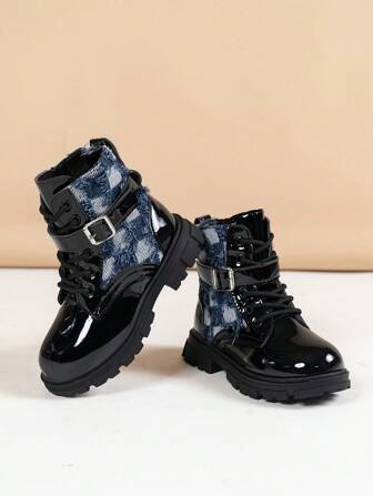 Botas para niños, botas cortas de princesa/niño de alta gama, suela blanda antideslizante con estilo británico de moda